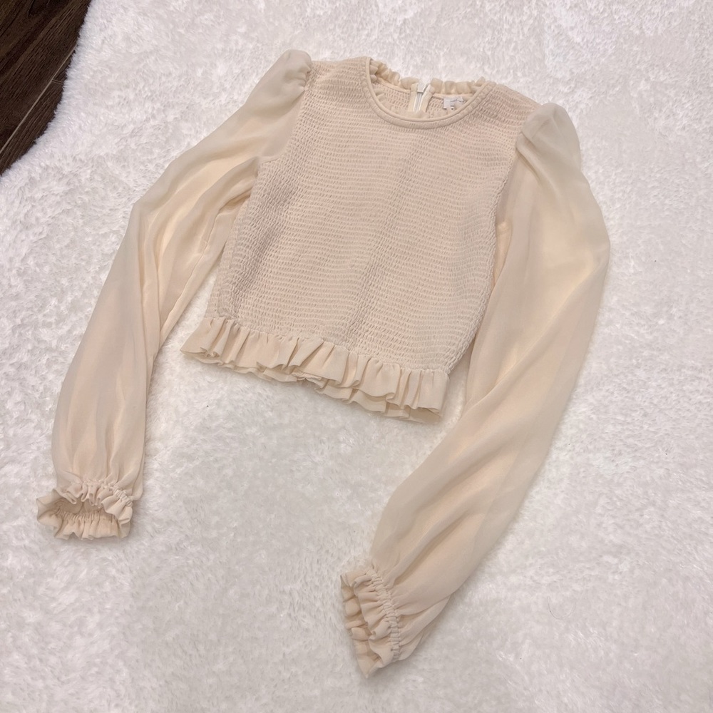 Aritzia Wilfred Tempest Blouse Light Birch